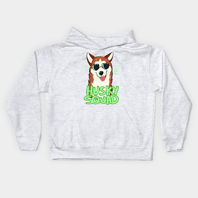 HUSKY SQUAD (red) Kids Hoodie by mexicanine